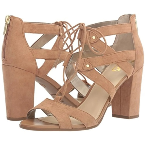 NWOB Circus by Sam Edelman Emilia Block Heel Lace-up Vegan Suede Sandal - Picture 3 of 7